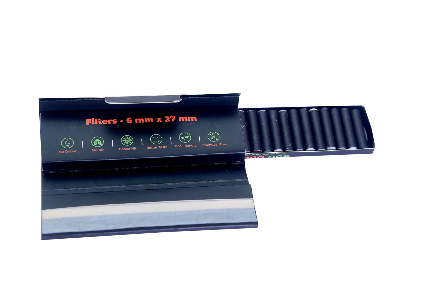 Rolling paper + Activated carbon filters
- 32 papers and 16 filters